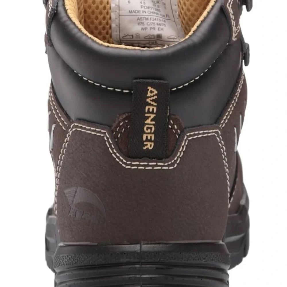 Avenger Brown Leather Boots with Rugged Sole (S01)